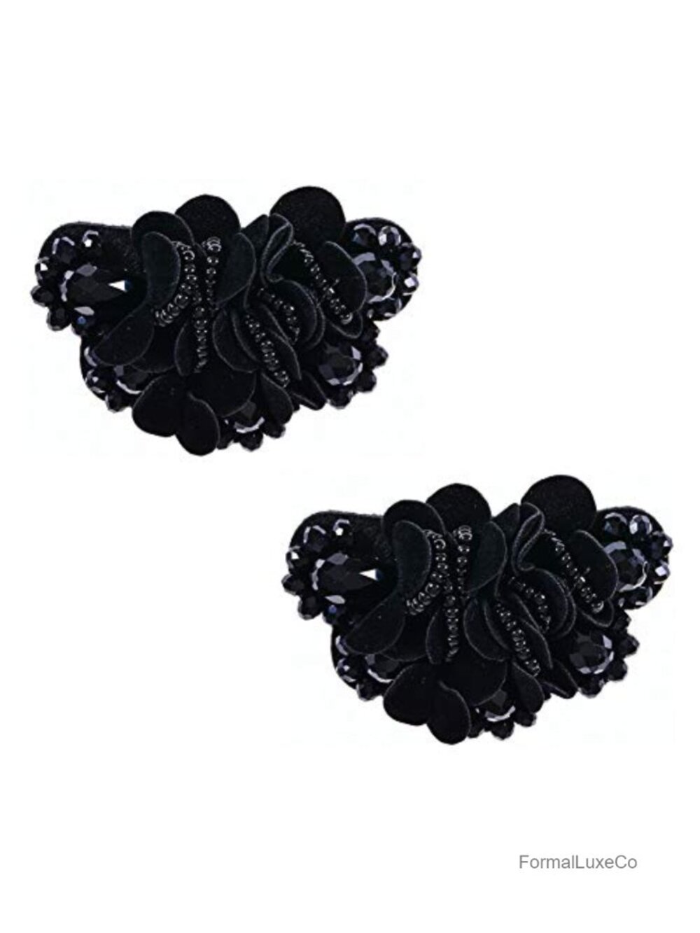 Bow Flower Crystal Shoe Clips Beaded Shoe Charms Fabric Accessories